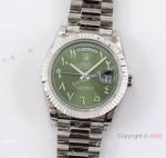 Swiss Replica Rolex Day Date 40 Olive-Green Dial with Hindu Arabic TWS 2836 Watch